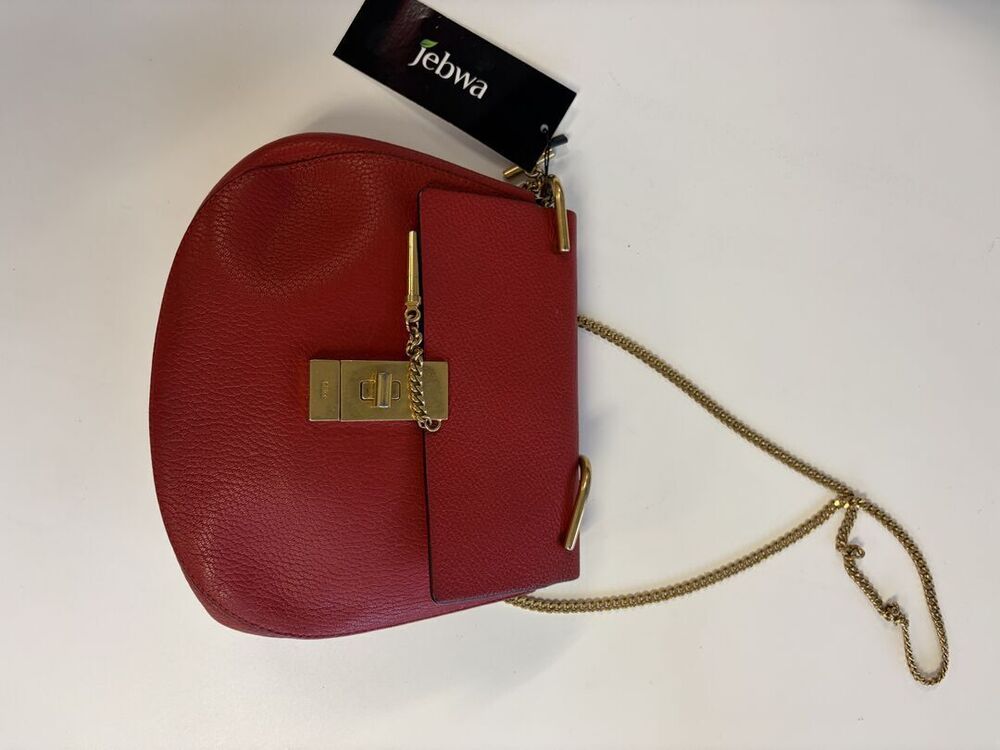 Chloé Drew Small Red Grained Leather Shoulder Bag